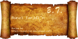 Bunzl Tarján névjegykártya